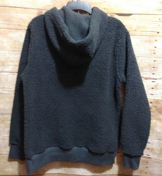 Adam Levine gray Sherpa pullover hoodie - Picture 6 of 7